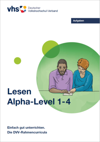 Cover des Textheftes "Lesen Alpha-Level 1-4"