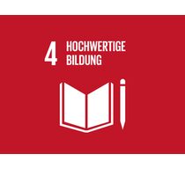 Logo des 4. globalen Ziels für nachhaltige Entwicklung "Hochwertige Bildung"