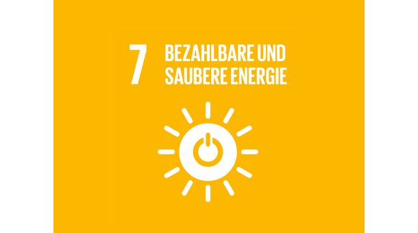 Logo des 7. globalen Ziels für nachhaltige Entwicklung "Bezahlbare und saubere Energie"