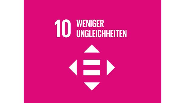 Logo des 10. globalen Ziels für nachhaltige Entwicklung "Weniger Ungleichheit"