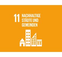 Logo des 11. globalen Ziels für nachhaltige Entwicklung "Nachhaltige Städte und Gemeinden"