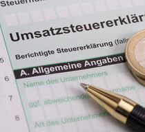 Ein Formular zur Abgabe der Umsatzsteuererklärung.