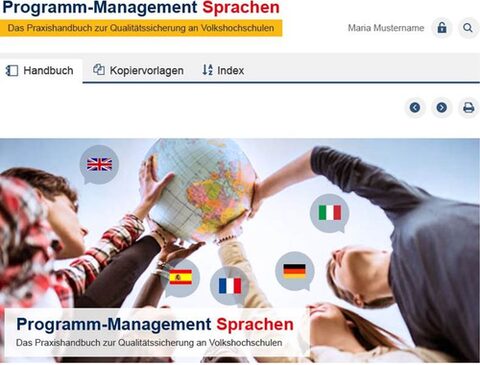 Screenshot vom Praxishandbuch Programm-Management Sprachen.