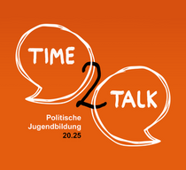 Key Visual zur Webtalk-Reihe „Time2Talk - Politische Jugendbildung 20.25”