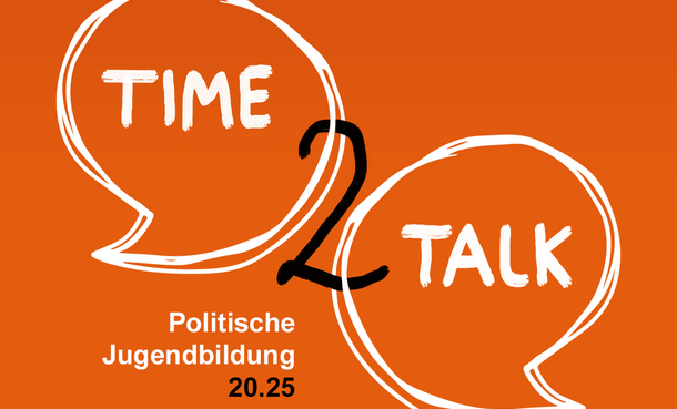 Key Visual zur Webtalk-Reihe „Time2Talk - Politische Jugendbildung 20.25”