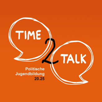 Key Visual zur Webtalk-Reihe „Time2Talk - Politische Jugendbildung 20.25”