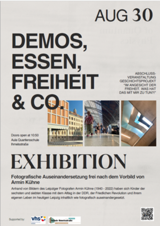 Plakat zur Fotoausstellung - Im Angesicht der Freiheit - vhs Leipzig