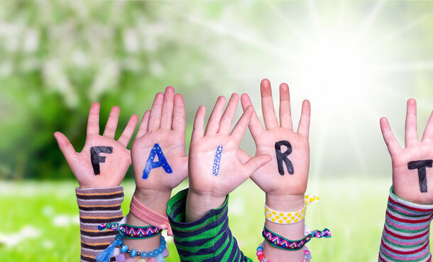 Children Hands Building Word Fair Trade, Grass Meadow