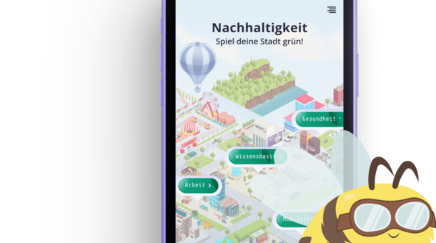 Screen zum Thema Nachhaltigkeit aus der App "Stadt | Land | DatenFluss"