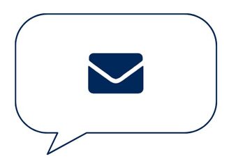 Sprechblase mit Mail-Symbol darin