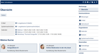 Schreibtisch in der vhs.cloud