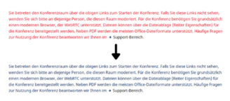 Hinweistext, der nun blau und nicht mehr rot ist