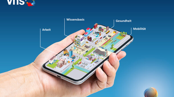 Keyvisual zur App "Stadt | Land | DatenFluss" im Format A5 quer