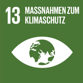 Logo des 13. globalen Ziels für nachhaltige Entwicklung "Massnahmen zum Klimaschutz"
