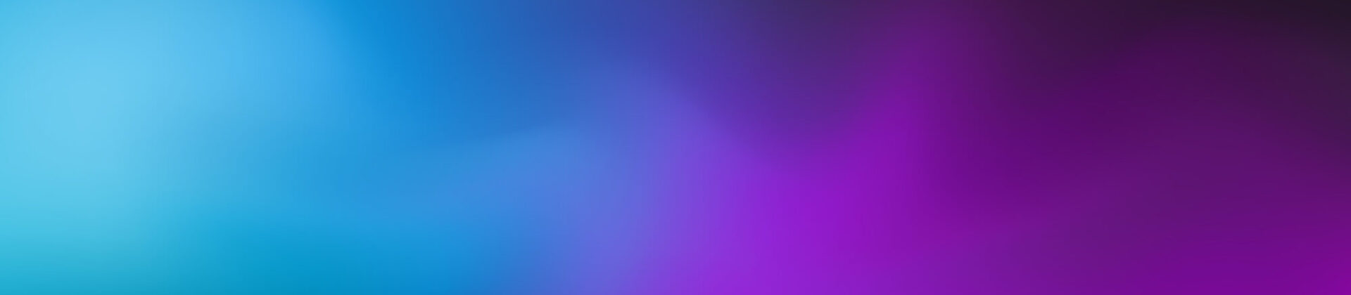 Blurred neon glow black, blue, pink and purple colors flow gradient background. Wide banner modern technology design