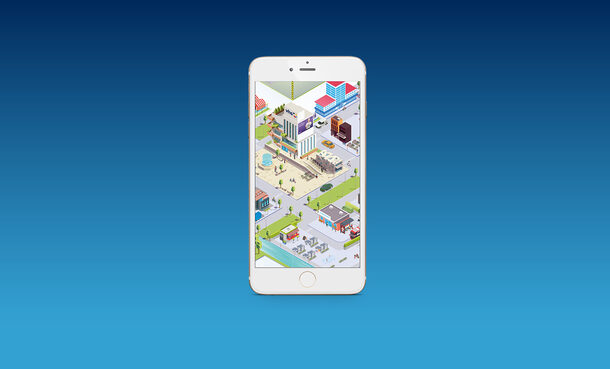 Handy mit Startbild der App "Stadt | Land | DatenFluss"