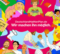 Bunte Collage aus Comicfiguren