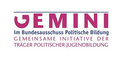 Logo: Gemini im Bundesausschuss Politische Bildung. Gemeinsame Initiative der Träger politischer Bildung.