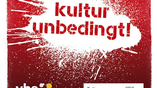 Logo des Podcasts "Kultur unbedingt!" vom Projekt talentCAMPus des deutschen Volkshochschul-Verbandes e. V.