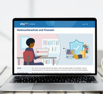 Auf einem Laptop-Bildschirm ist der neue Online-Kurs "Verbraucherschutz und Finanzen" des vhs-Lernportals zu sehen.