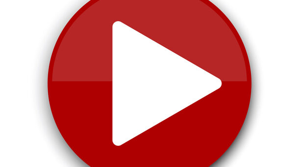 Red play button. Website icon symbol. Vector web button. Stock image. EPS 10.