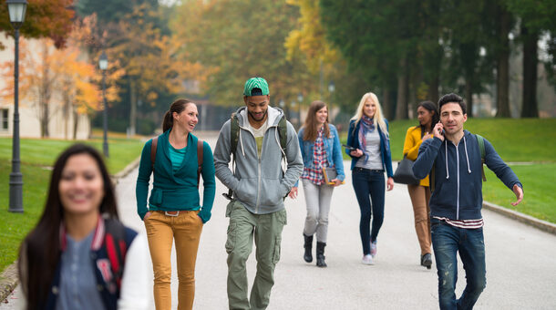 Students Walking Through The Park