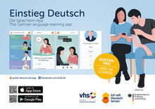 Illustration: Werbeanzeige für die App "Einstieg Deutsch"