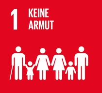 Logo des SDG Ziel 1 „Armut in allen ihren Formen und überall beenden“